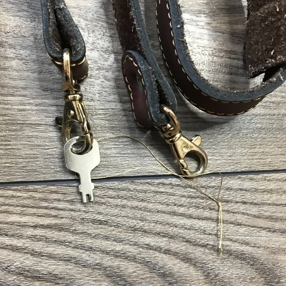 Vintage Rugero Brown Leather Messenger Bag Briefcase Removable Strap‎ Lock & Key